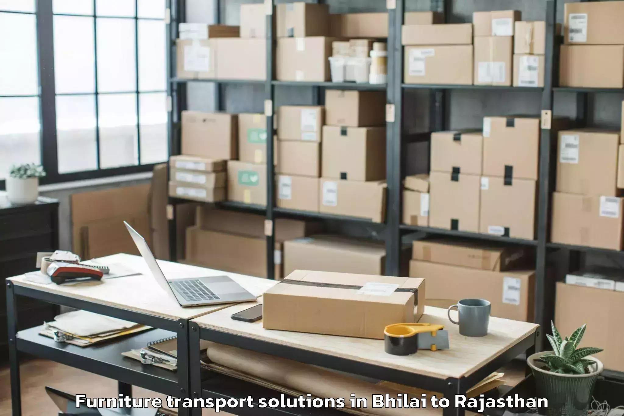 Professional Bhilai to Balaran Furniture Transport Solutions